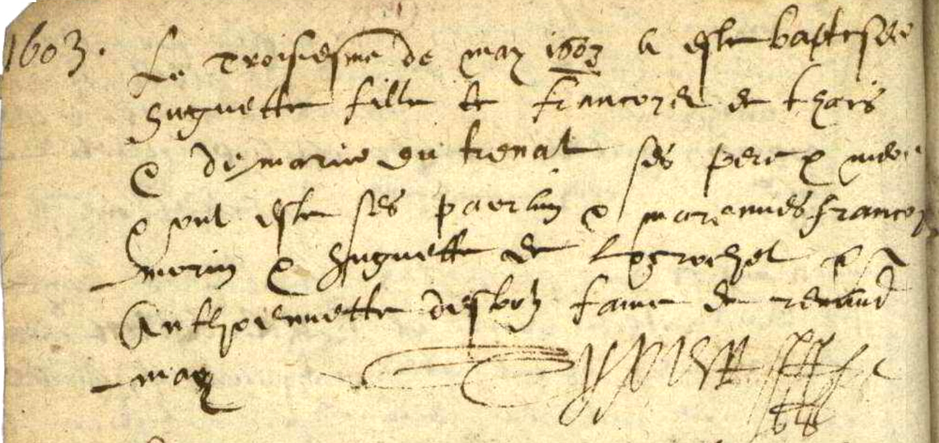Beaulon 3 mai 1603